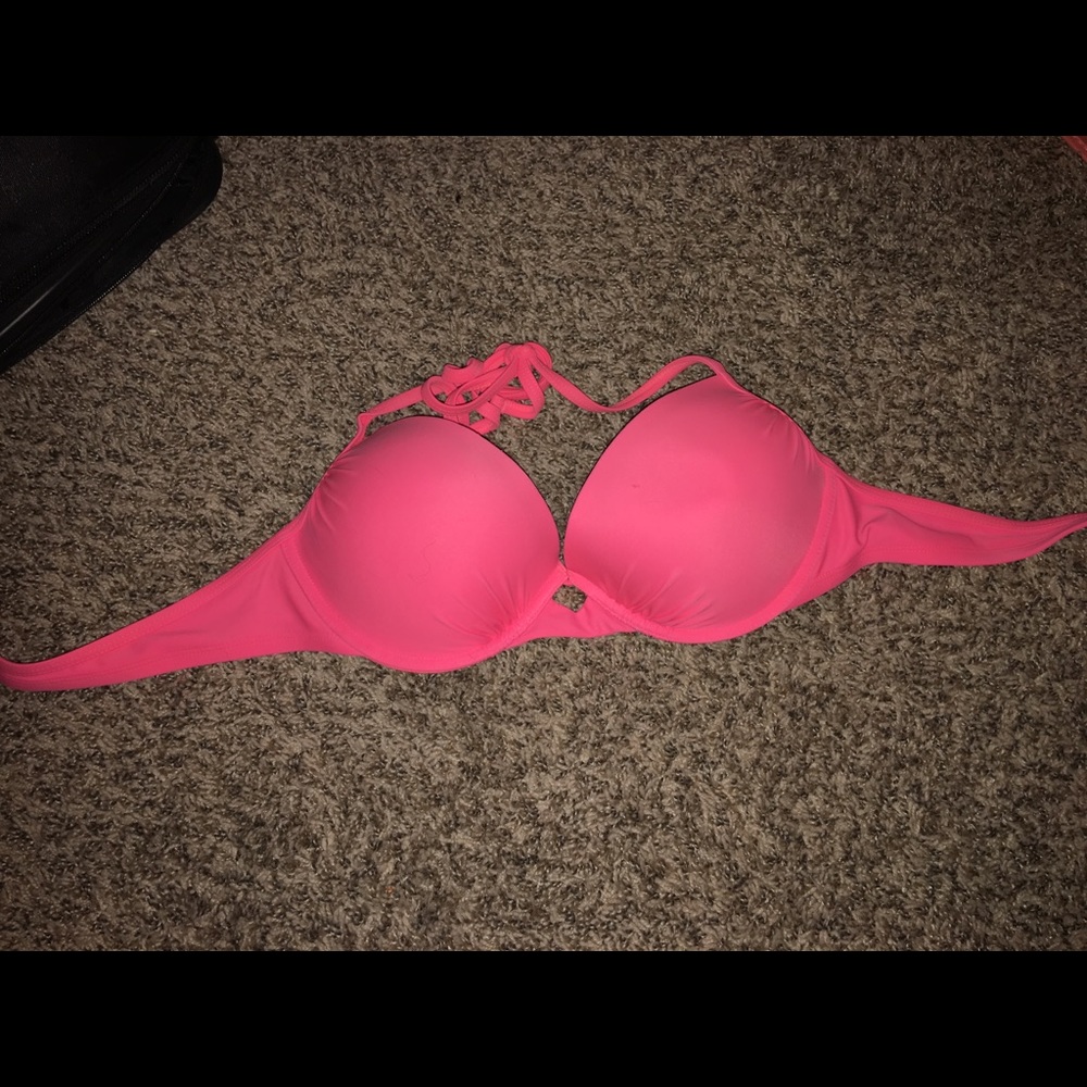 Coral target bathing suit top